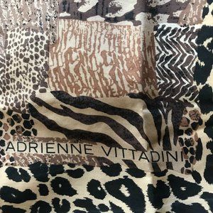 Stunning Vintage Adrienne Vittadini Animal Print 100% Silk Scarf (Square)
